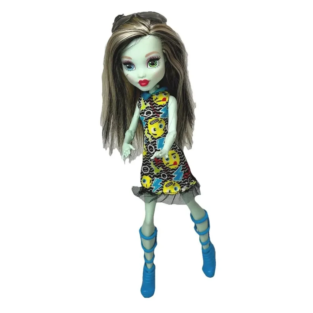 Monster High Emoji Frankie Stein Doll Boots Dress Sunglasses Mattel 2016 DVH19